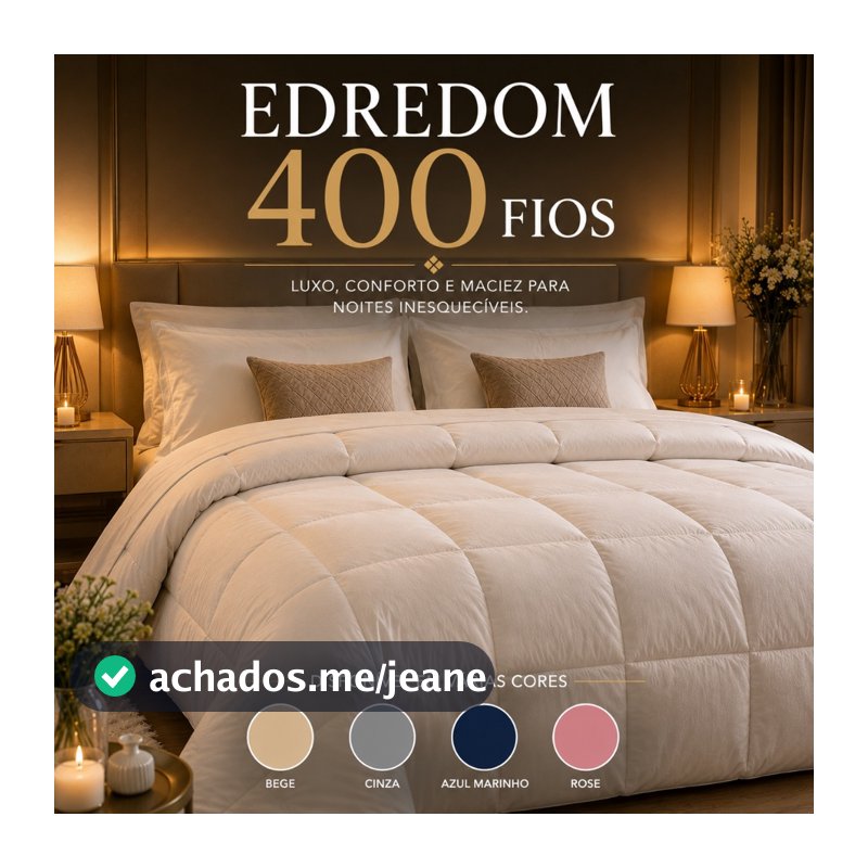 Edredom 400 Fios Premium Manta 180 Toque Macio Conforto Hotel