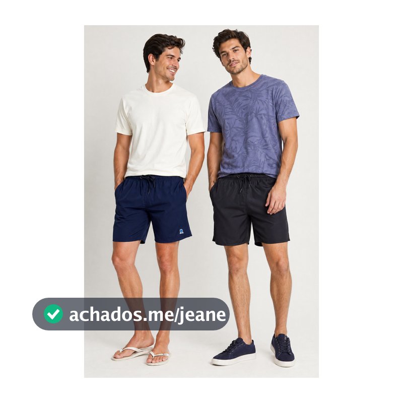 Kit 2 Short Vôlei Liso Confortáveis Polo Wear Sortido