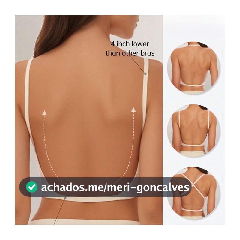 Sutiã sem costura e sem costas em forma de U, sutiã de costas bonitas, push-up para seios pequenos com almofadas para us