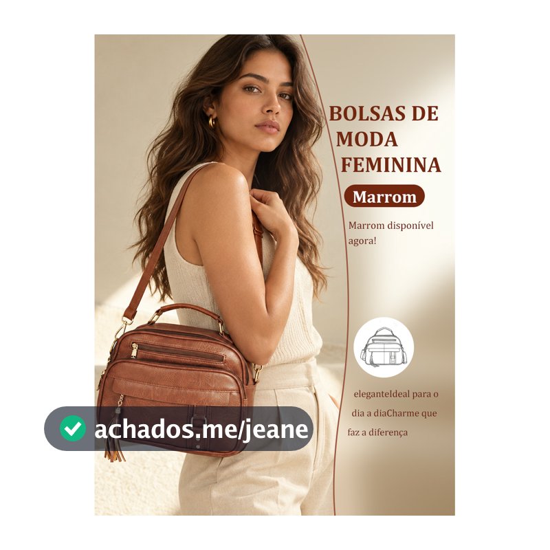 JAMI JAMI Bolsa Feminina com Alça Lateral Transversal Faixa de Mão de Couro S2420