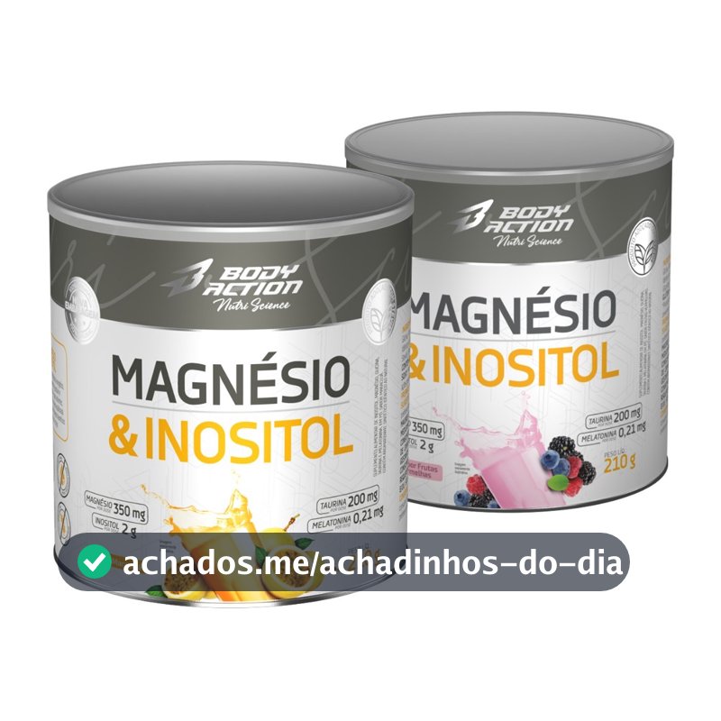 Kit 2x Magnésio & Inositol Com Melatonina 210g Bodyaction