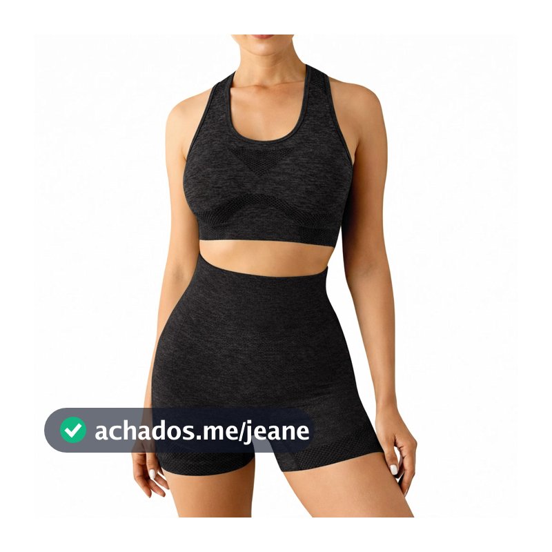 Conjunto Academia Fitness Levanta Bumbum Preto