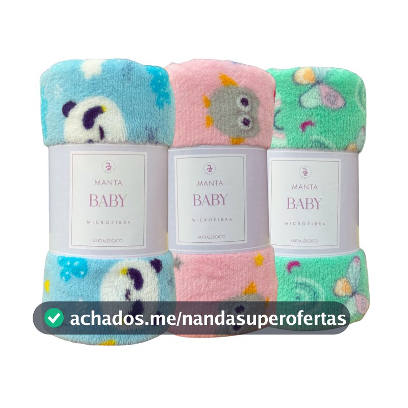 Manta Cobertor Bebe Infantil Microfibra Antialérgico Menor Preço Manta Menino Menina