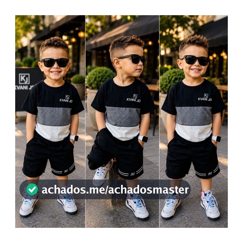 Conjunto Infantil Masculino De Verão - Bermuda + Camiseta Dry-Fit Veste 2 a 12 anos