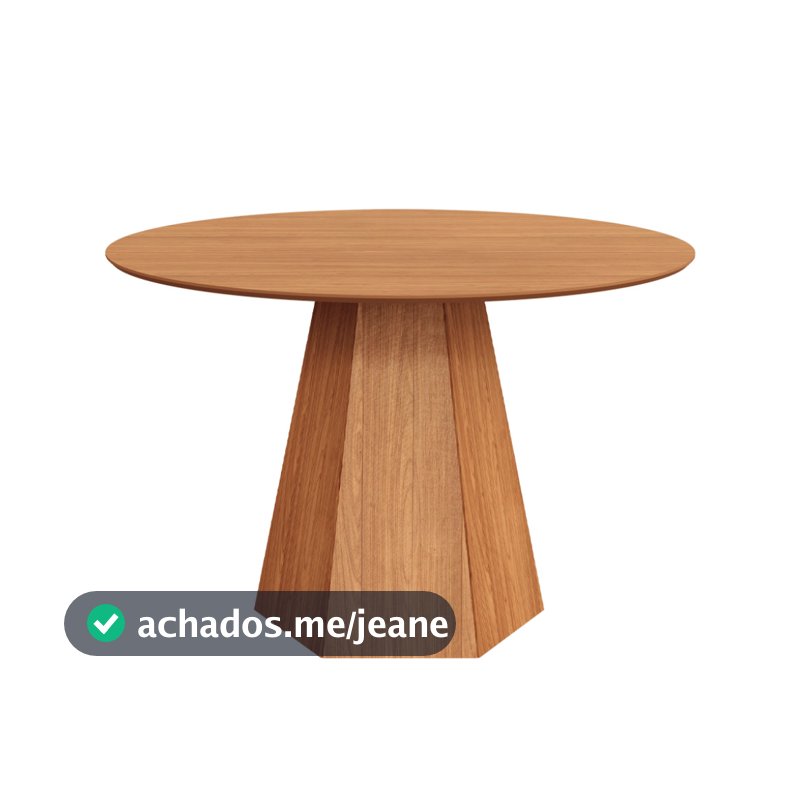 Mesa de Jantar 6 Lugares Redonda com Pé Hexagonal Lisboa