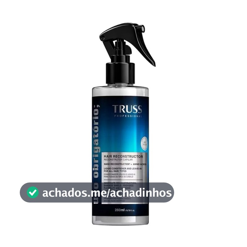 Truss Uso Obrigatório Leave-in Reconstrutor 260ml | Proteção Térmica, Brilho e Reparação Imediata