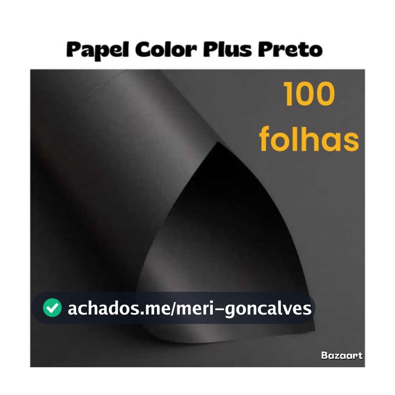 100 Folhas Papel Color Plus 180g A4 Preto Masterprint