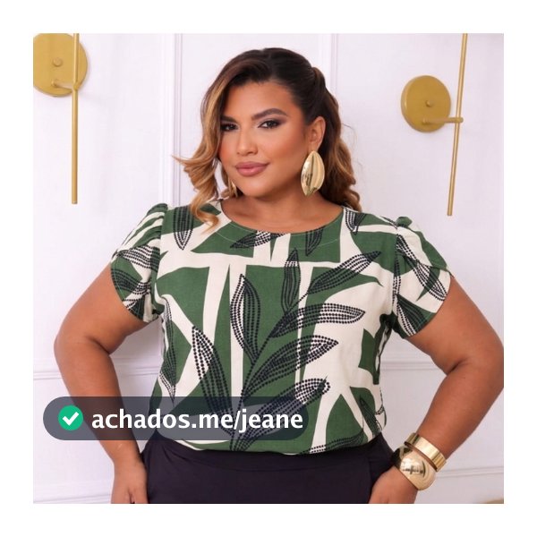 Blusa feminina estilosa manga tulipa plus size casual estampada