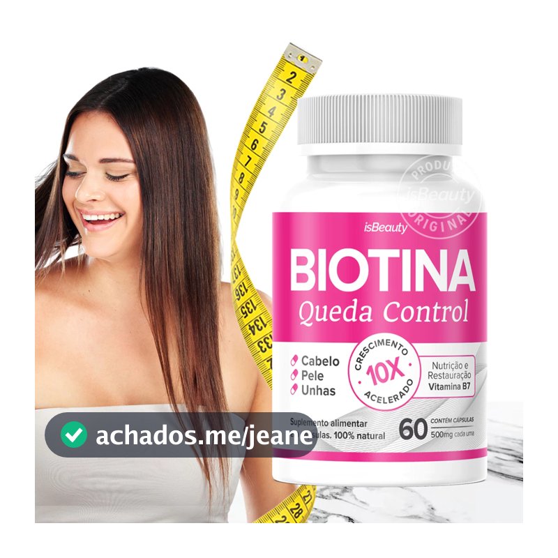 Biotina Cabelos, Pele e Unhas - Crescimento Acelerado - 60 Cápsulas