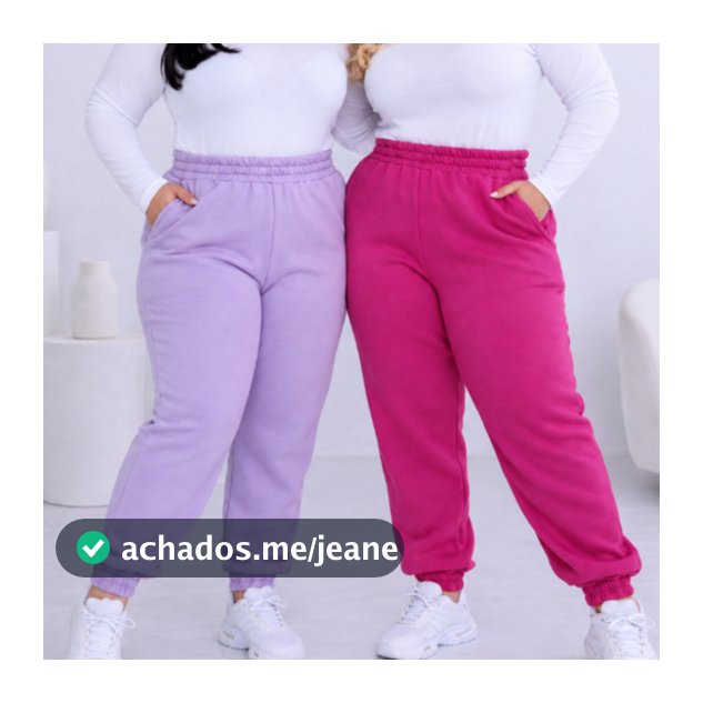 Combo 2 Calça Feminina Jogger Plus Size Premium Moletom Grosso Inverno