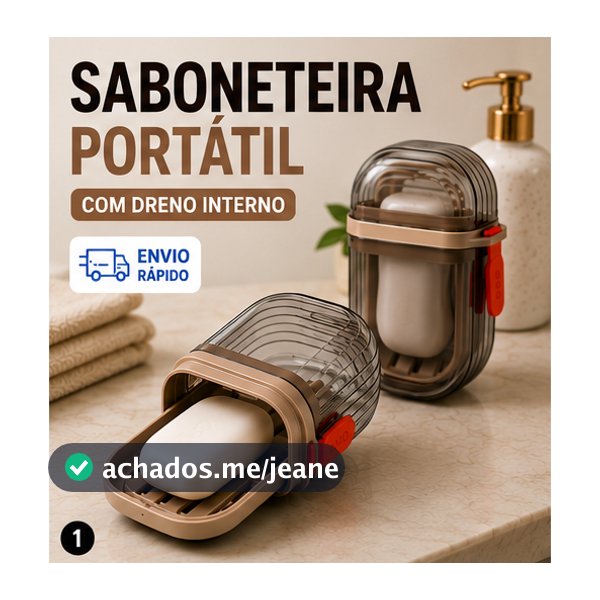 Saboneteira Portátil Para Viagem Porta Sabonete Com Drenagem Interna Tampa Vedada Não Vaza
