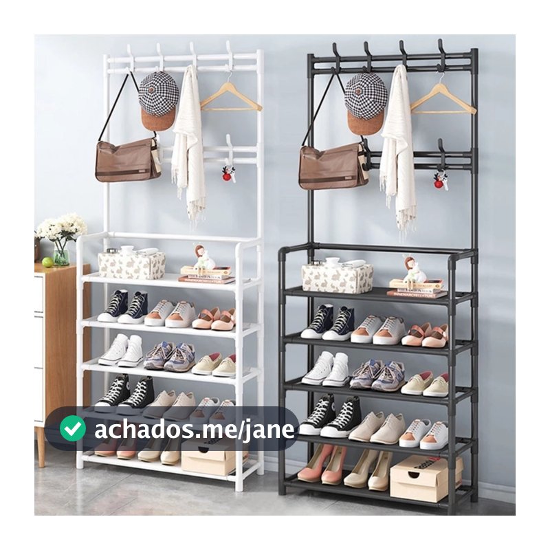 Arara 4/5 Andar Sapateira Organizador Cabideiro Suporte Multiuso Sapato Tenis Roupa Armários TOP&CASA