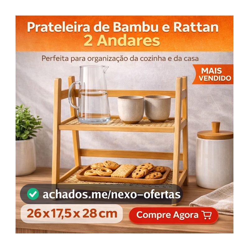 Prateleira Organizador Multiuso Bambu Cozinha Banheiro