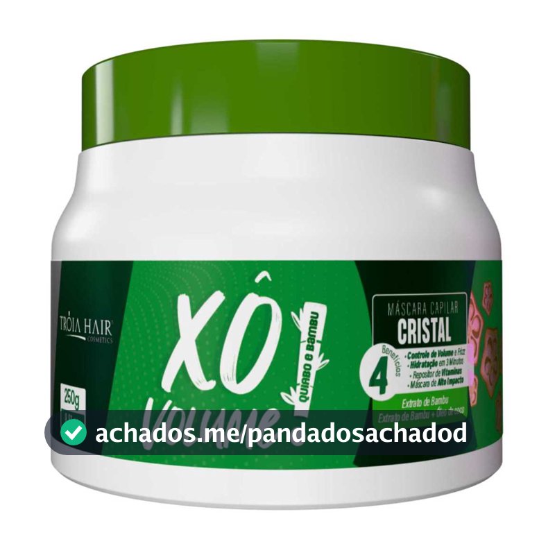 Xô Volume Quiabo e Bambu 250g – Redução de Frizz e Brilho Intenso | Nutrição e Alinhamento dos Fios