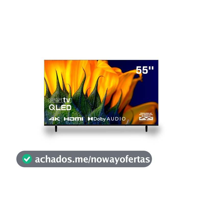 Smart TV HQ QLED 55 Polegadas HQ-QLED55SM 4K Wi-Fi Bluetooth, Apps, Netflix, YouTube e Prime Vídeo