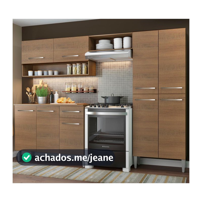Armário de Cozinha Compacta 229cm Rustic Emilly Pop Madesa 02