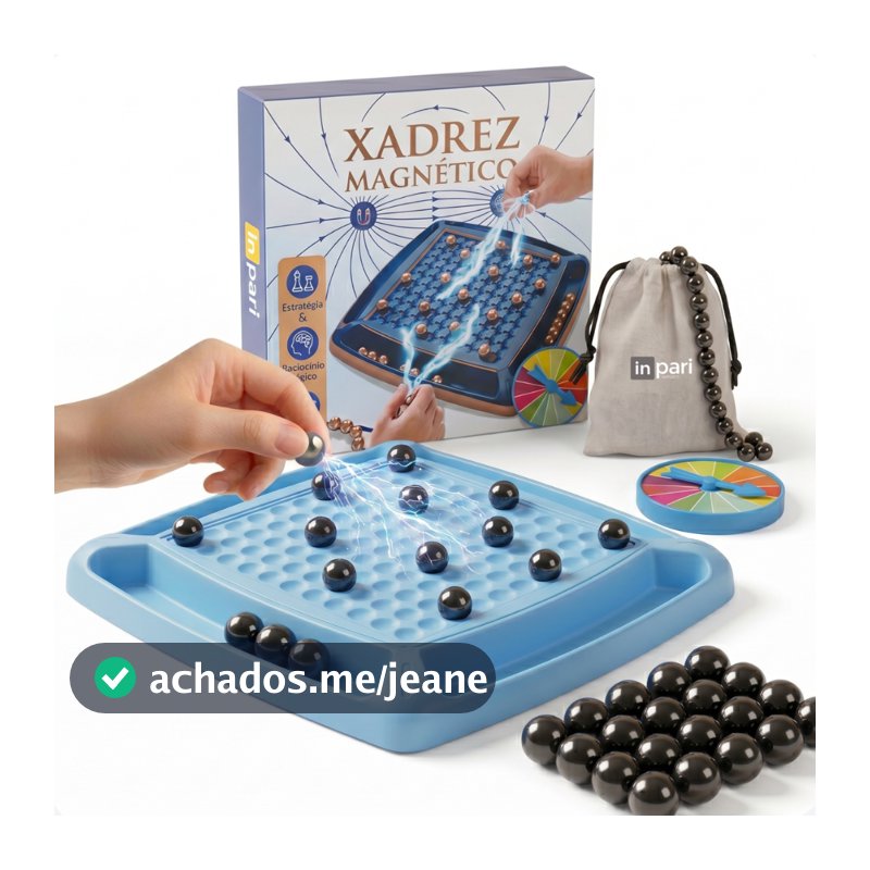 Jogo De Xadrez Tabuleiro Magnético Lógica Estratégia Esferas Com Imã Brinquedo De Familia