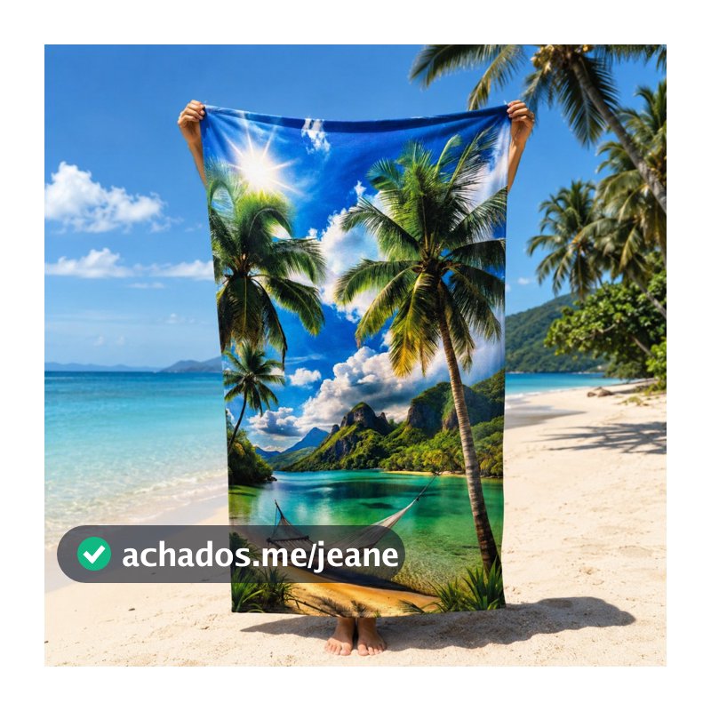 Toalha Praia Grande Gigante Estampada Verão Algodão Fusca Kombi Surf Piscina 1,40 x 0,70