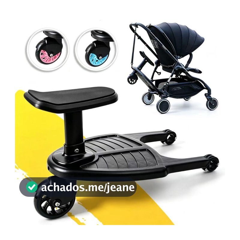 Assento Plataforma Roda Acessório P/ Carrinho Transporte Bebê Universal com Roda para Carrinho de Bebê Plataforma