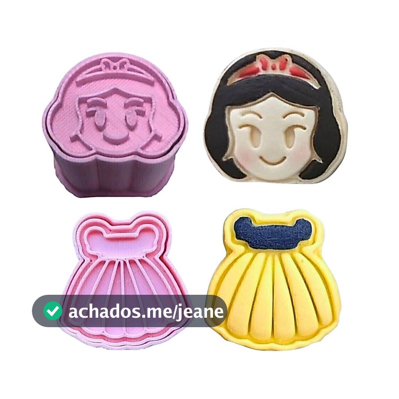 Kit 2 Modeladores Ejetores Branquinha e Vestido para Brigadeiro, Doce, Docinhos Confeitaria - 4 Peças
