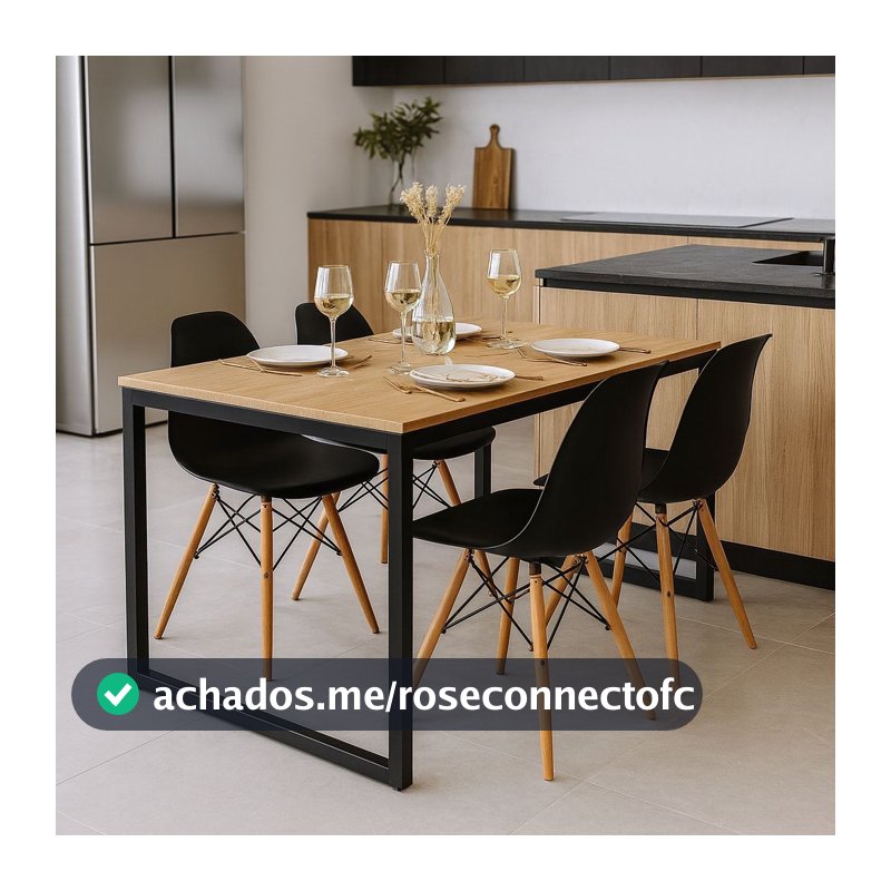 QUEIMA DE ESTOQUE - Kit Mesa de Jantar com 4 Cadeiras Eames - Ideal para Sala e Cozinha
