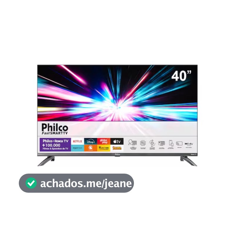 Smart TV Philco 40 Polegadas LED Full HD PTV40M9GR2CGB Roku TV Dolby Audio Quad Core Alexa Google