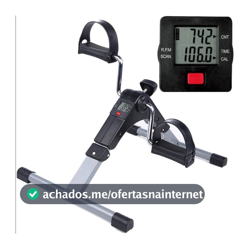 Mini Bike Ergométrica Pernas Braços Fisioterapia Cicloergometro Pedalinho Monitor LCD