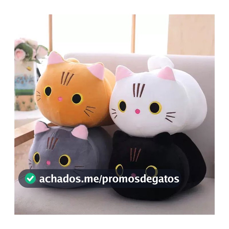 Gatinho de Pelúcia 30cm – Almofada Fofa e Antialérgica | Decoração e Presente Infantil