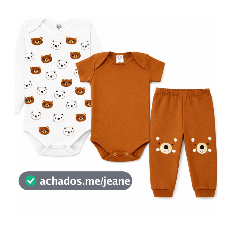 Kit body Bebê 3 peças, Manga Longa, Manga Curta E Calça Roupas de Bebê