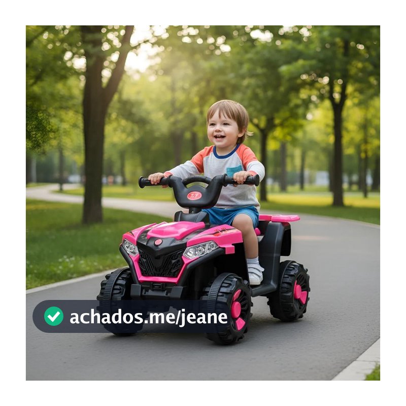 Moto Elétrica Infantil Mini Quadriciclo Elétrico Marcha Frente e Ré Bateria 6V Com Luz E Som