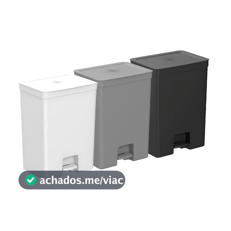 Lixeira de Pedal Trium 30L Duplo Compartimento LX4350 - Ou