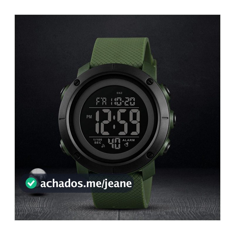 Relógio De Pulso SKMEI Dual Time Digital Esportivo Militar LED À Prova D'água Alarme