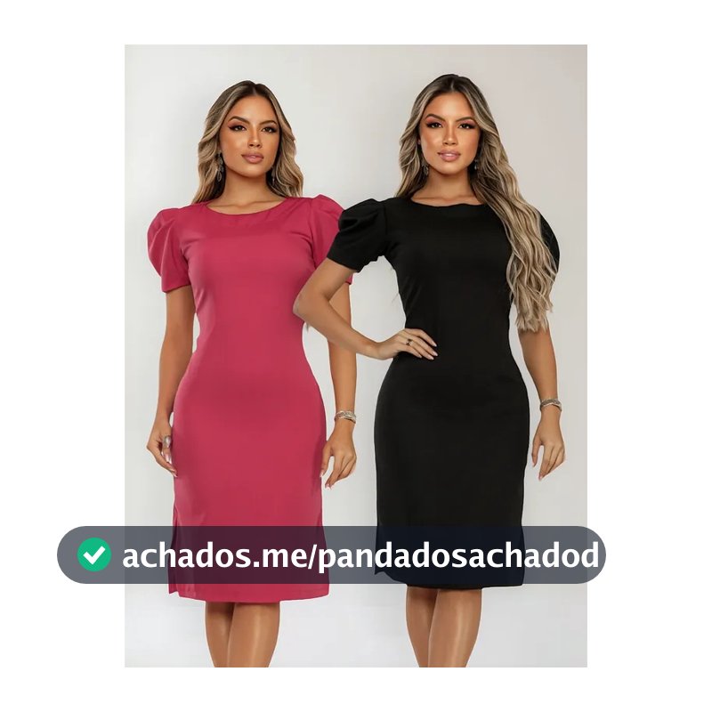 kit 2 Vestido Feminino Midi Alfaiataria Tubinho Evangelico Secretaria Casual