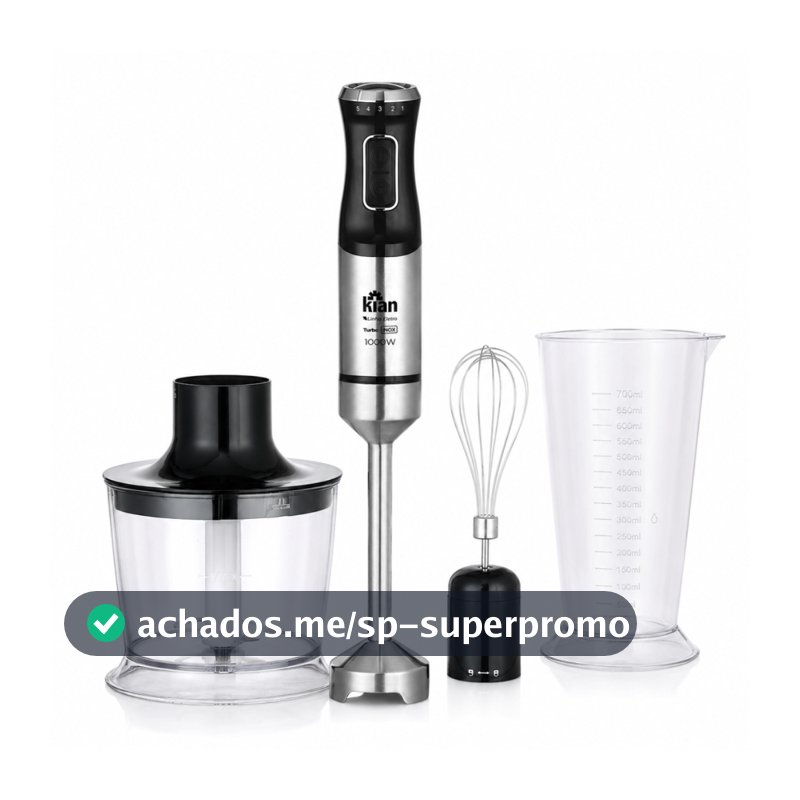 KIAN MIXER 1000W 3X1 INOX TURBO PRETO 127V