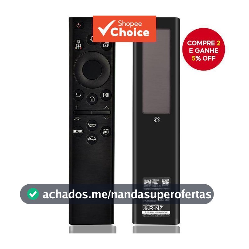 Controle de voz com controle remoto Bluetooth - Controle remoto para TV SAMSUNG (com energia solar)