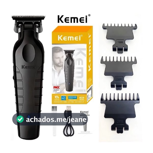 Kemei KM-2299 Máquina Barbear Profissional Acabamento Aparador Detalhador Barbeiro Cortar Elétrica