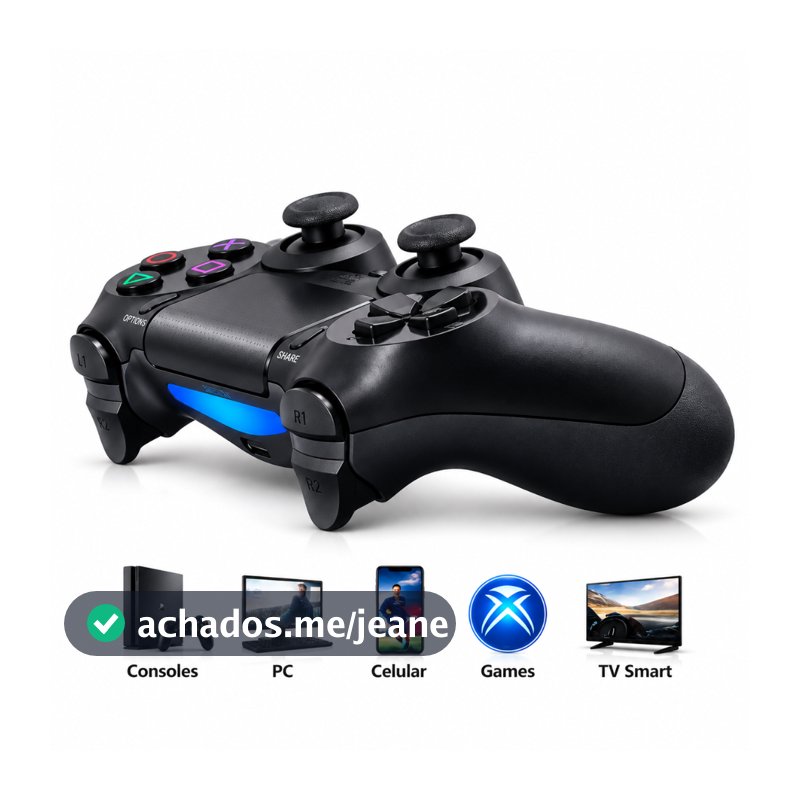 Controle Bluetooth Sem Fio Compatível Com Ps4 Pc Notebook Celular Android iOS Wireless Aquattro