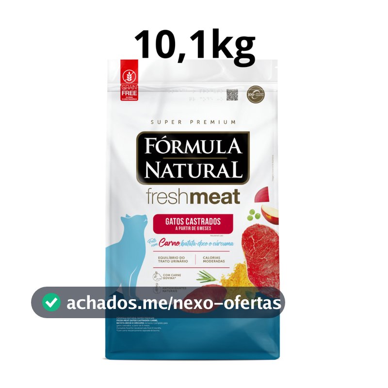 Ração Gato Castrado Fórmula Natural Fresh Meat Sabor Carne 10,1Kg