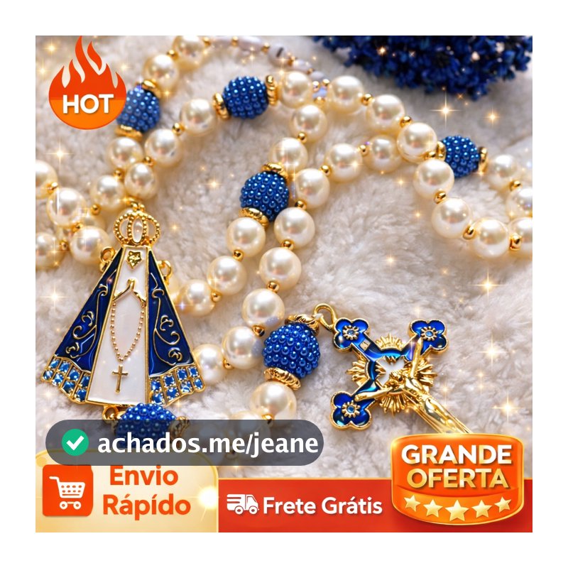 terço de nossa senhora aparecida perola 10 mm grande