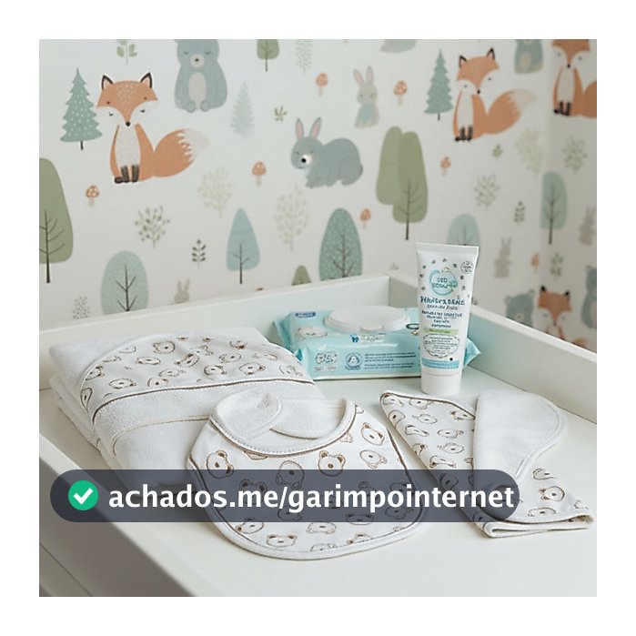 Kit Toalha de Banho Fralda Babador Toalha de Boca 03 un algodão enxoval bebê RN cha revelação