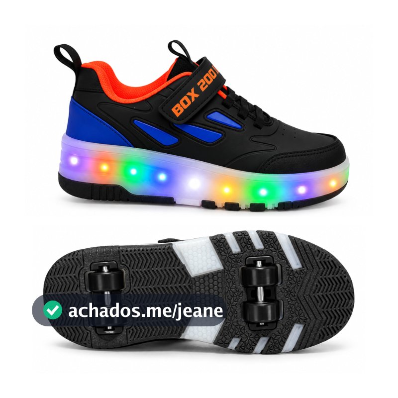 Tênis de Rodinha Infantil LED Calce Fácil Box200 Masculino Menino 28 ao 37