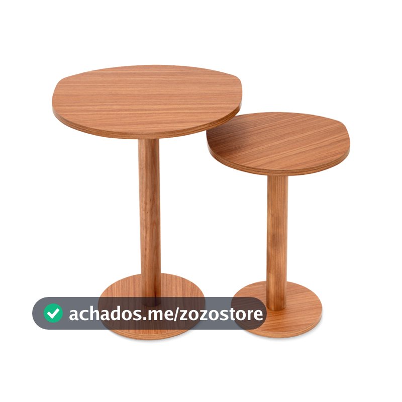 Mesas Laterais Monopé De Madeira Design Orgânico Canto Cama Alt. 45/55cm - Mel