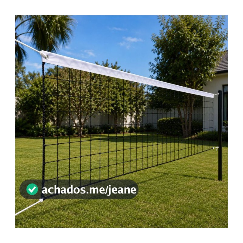 Rede Vôlei 3m x 1m Portátil com Faixa Superior Recreação Jardim Quintal Praia Esporte Lazer