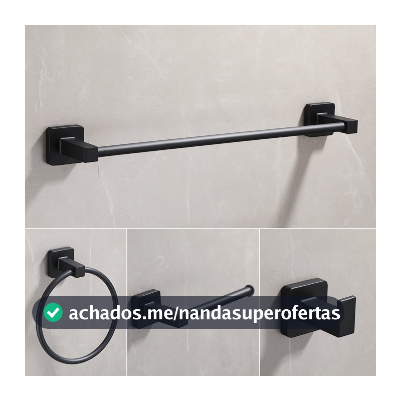 Kit Toalheiro de banheiro Anel do porta-toalhas Suporte Acessórios para Banheiro Porta Toalha Papel Higiênico 4 peças