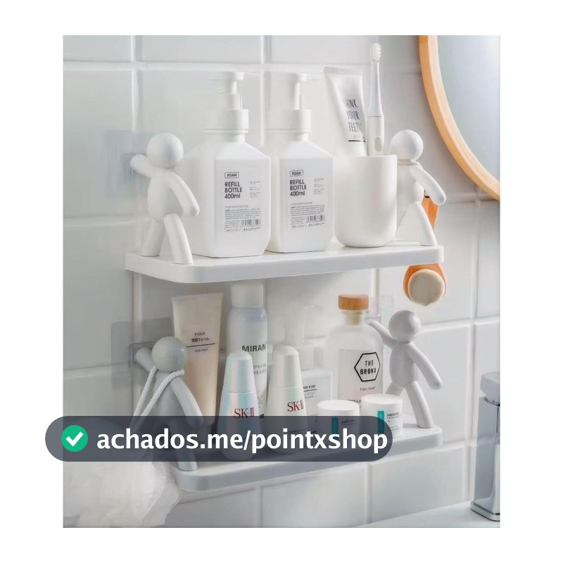 Prateleira Adesiva Multiuso – Organizador de Cozinha e Banheiro Criativo Bonequinho