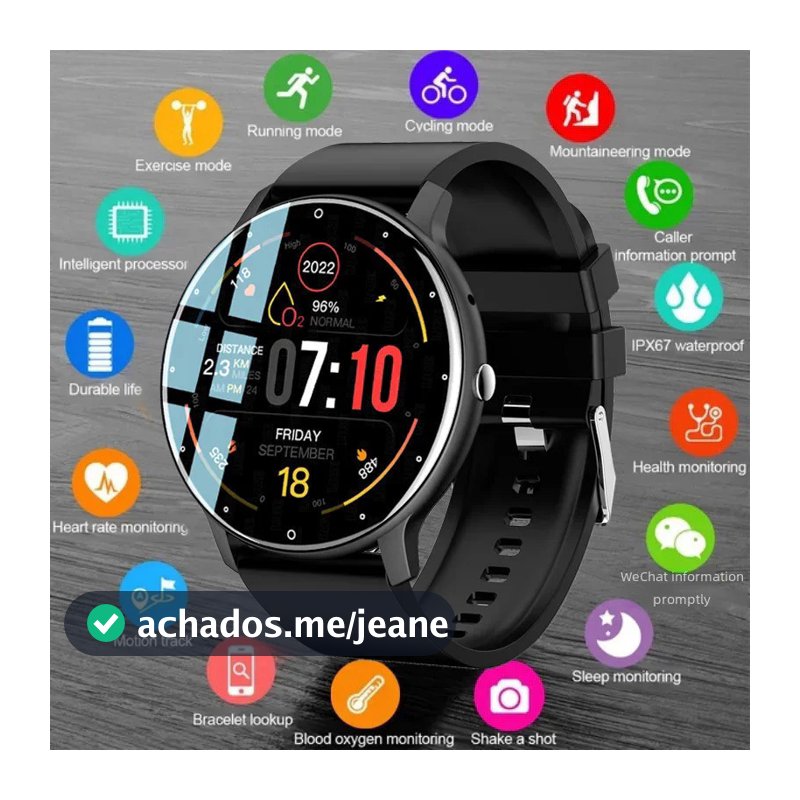 Novo Smartwatch Relógio Inteligente Assistente De Voz Bluetooth Chamada À Prova D'água Homens Mulheres Fitness Esportivo