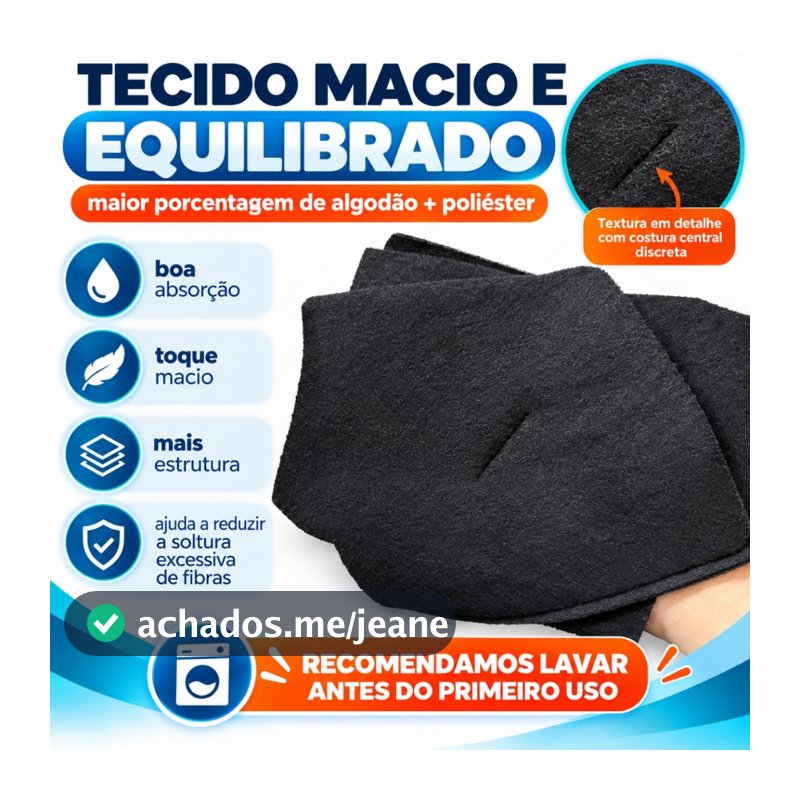 Pano de Limpeza Costurado Multiuso Absorvente Algodão Poliéster 1 5 ou 10 Unidades