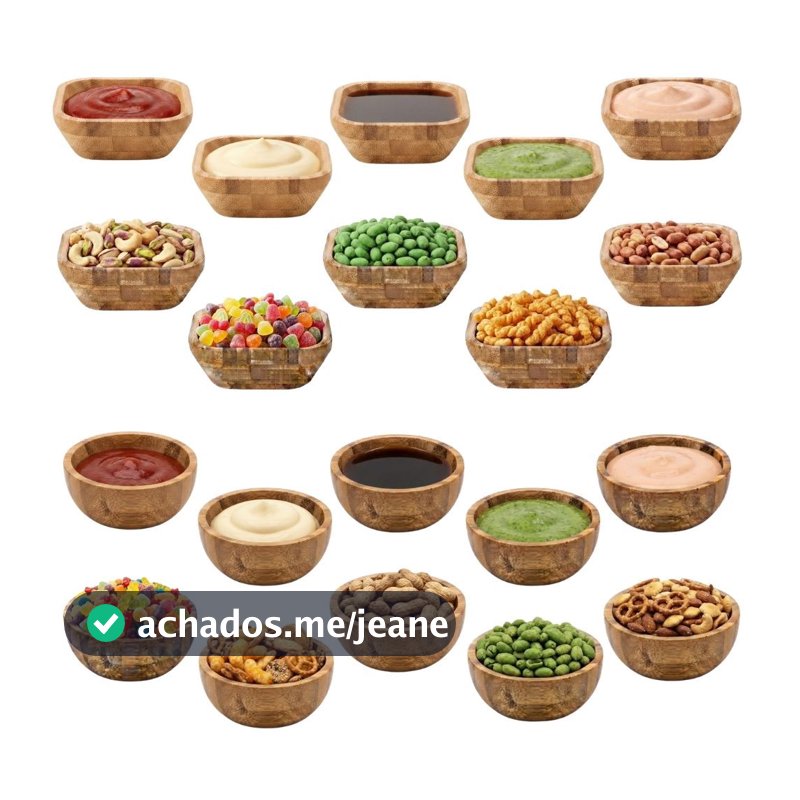 Mini Potinhos Bowls Bambu Cumbuca Tigela Molheira Petisqueira Mesa Posta Luxo Restaurante Aperitivos