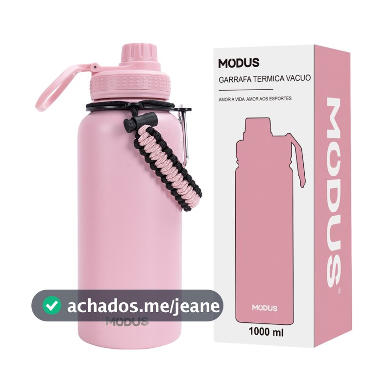 MODUS Garrafa Térmica De Aço Inoxidável 1000ml Com Corda Espessa Por 12 Horas