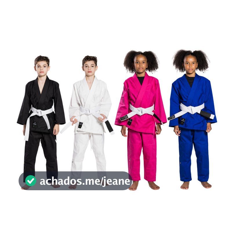 Kimono Infantil Trançado Reforçado Jiujitsu, Judo  250g  Sarja Fight for Good Infantil Pretorian